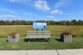 Adirondack usa town of tupper lake art bench Royalty Free Stock Photo