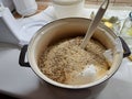 Baking a cake, ingredients in a pot