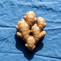 There is a clear light source creating shadows around the ginger Royalty Free Stock Photo
