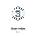 There exists symbol outline vector icon. Thin line black there exists symbol icon, flat vector simple element illustration from