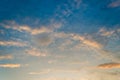 There is a golden light below the horizon. dramatic sky with cloud at sunset,in the morning Royalty Free Stock Photo