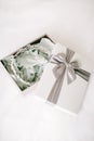 There is a hair crown in the gift package. Royalty Free Stock Photo