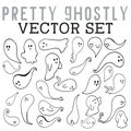 Pretty Ghostly Vector Set with Halloween ghosts of all kinds