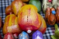 there is have some mango made by soil and the background blur