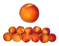Peaches on white background Royalty Free Stock Photo