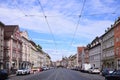 10/22/2020, there is little traffic in Augsburg on Maximilianstrasse. Stricter rules apply again to protect people from being