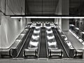 Sets of Working Escalator (wide angle) Royalty Free Stock Photo