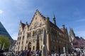 There are always a lot of people in front of the city hall building in Ulm Royalty Free Stock Photo