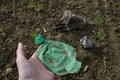 There are lot of rubbish when inspecting a populated field with spring rows of wheat. Archaeologically valuable shards of ceramics