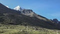 There is a magnificent and beautiful snow mountain in the distance Royalty Free Stock Photo