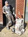 Frozen mannequin postman astoria street new york