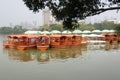 Many Boats at Huizhou West Lake Royalty Free Stock Photo