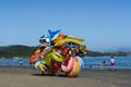 There are many floats on the Boquita de Manzanillo Colima beach.