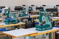 There are many industrial sewing machines in the workshop. They Can Sew Plastic Fabric, I.e. HDPE . PP.