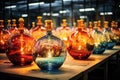 There are many manufactured empty colored glass jugs in stock