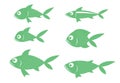 There are many species of fish, green rows long.