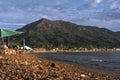 There are many stones at Boquita beach in Manzanillo Colima Mexico.