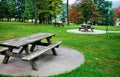 Arkansas state rest area table bench on chain