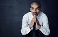 Are there more avenues to success still to be discovered. Studio shot of a young businessman looking thoughtful against