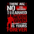 There Are No Ex Soldier - Veteran illustration dogtag