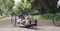 There are no limits to my disability. 4k video footage of a mature paraplegic using a handcycle during a bike ride