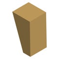 Isometric brown cardboard box on a white background. Packaging design and shipping concept. Simple 3D container vector Royalty Free Stock Photo