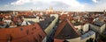 Old houses with red roofs with St. Peter Dom Regensburg Cathedral in Regensburg, Germany . Seen from a tower of Royalty Free Stock Photo