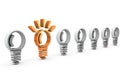 There is only one light bulb. It represents an idea.