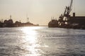 Latvia Liepaja port with ships