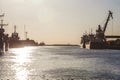 Latvia Liepaja port with ships