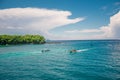 Blue sea in Padang Bai - Bali Island Royalty Free Stock Photo