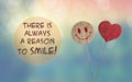 There is always a reason to smile with heart and smile emoji Royalty Free Stock Photo