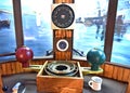 Maine maritime museum tugboat vintage pilot house Royalty Free Stock Photo