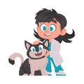 There is someone who looks after animals and keeps them well, just like a doctor for animals. Vector Illustration.