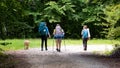 Friends hiking through the wilderness of Buila Vanturarita National Park in Romania