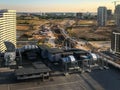 There is a technical room on the roof of a multi-storey building. a transformer box was installed, electricity supply to the house