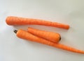 there are three carrots before processing Royalty Free Stock Photo