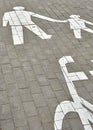 Sign on the road for bicycles Royalty Free Stock Photo