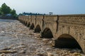 Water Flowing through a tunnel bridge Royalty Free Stock Photo