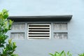 There are windows and air vents outside the house Royalty Free Stock Photo