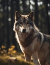 There is a wolf in the foreground Royalty Free Stock Photo