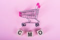 There is wood cube with the word CMO. It is an abbreviation for Chief Marketing Officer as eye-catching image Royalty Free Stock Photo