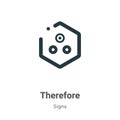 Therefore symbol vector icon on white background. Flat vector therefore symbol icon symbol sign from modern signs collection for