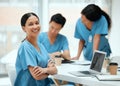 Theres always research to do. a young female doctor using a laptop while working at a hospital. Royalty Free Stock Photo