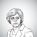 Theresa May. Vector Illustration Portrait of Prime Minister of United Kingdom. April 21, 2018