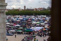 theresienwiese, munich, germany, 2019 april 27: view over the Jumble sale, flea market in bavaria at the theresienwiese in munich