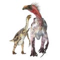 Therizinosaurus Dinosaur with Juvenile