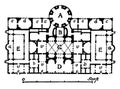 Thermae of Caracalla, Plan of Central Block, vintage engraving