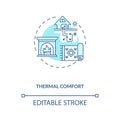 Thermal comfort blue concept icon