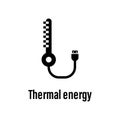 Thermal energy icon with description. Element of energy saving icon for mobile concept and web apps. Detailed Thermal energy icon Royalty Free Stock Photo